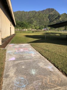 Alaka'i O Kaua'i campus sidewalk chalk