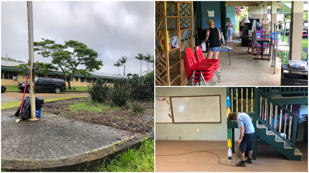 Alaka'i O Kaua'i Charter School campus cleanup day