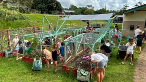 Group of AOK Learners working outside in the school garden