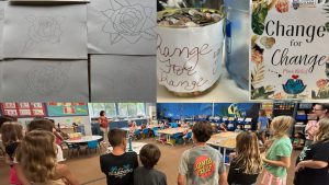 3 photo collage of Maui relief efforts at AOK school